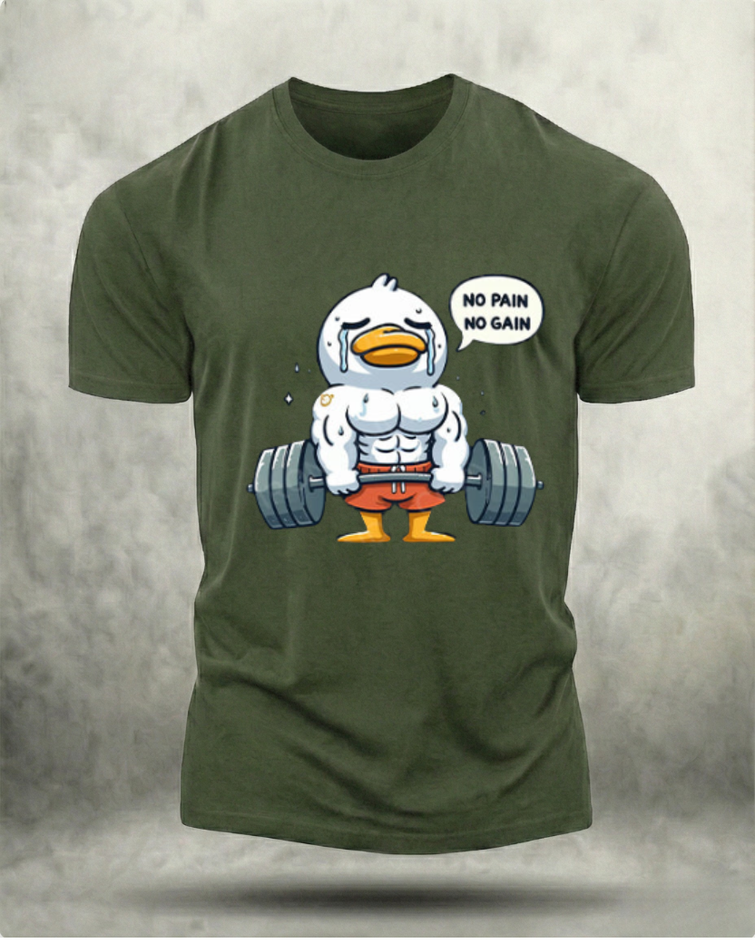 NO PAIN NO GAIN DUCK GYM SHIRT