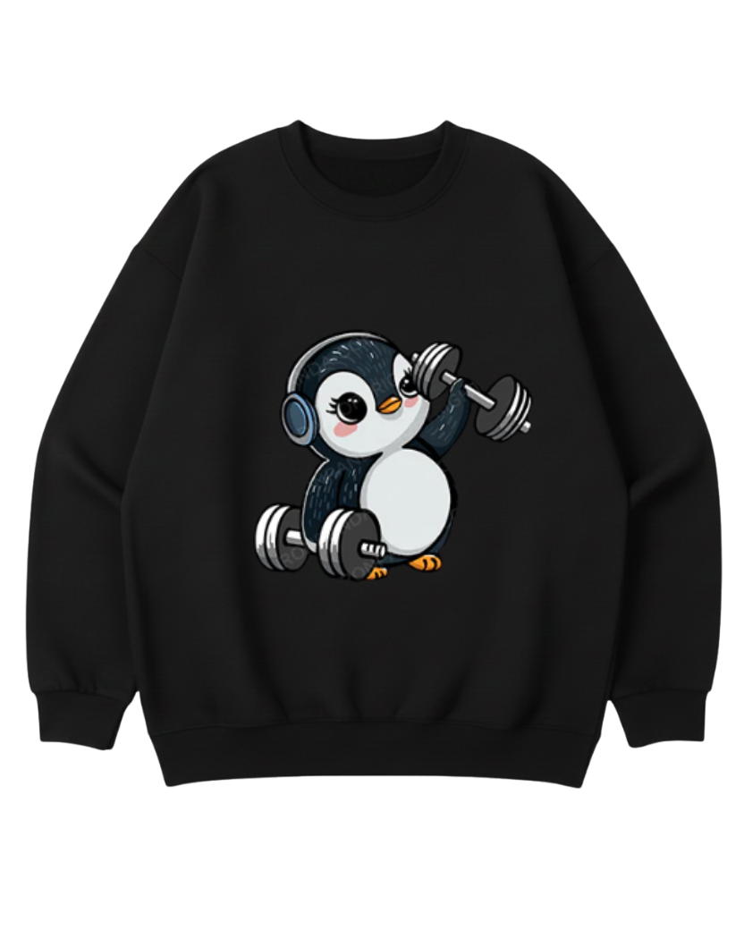 DUMBBELL PENGUIN CREWNECK SWEATSHIRT