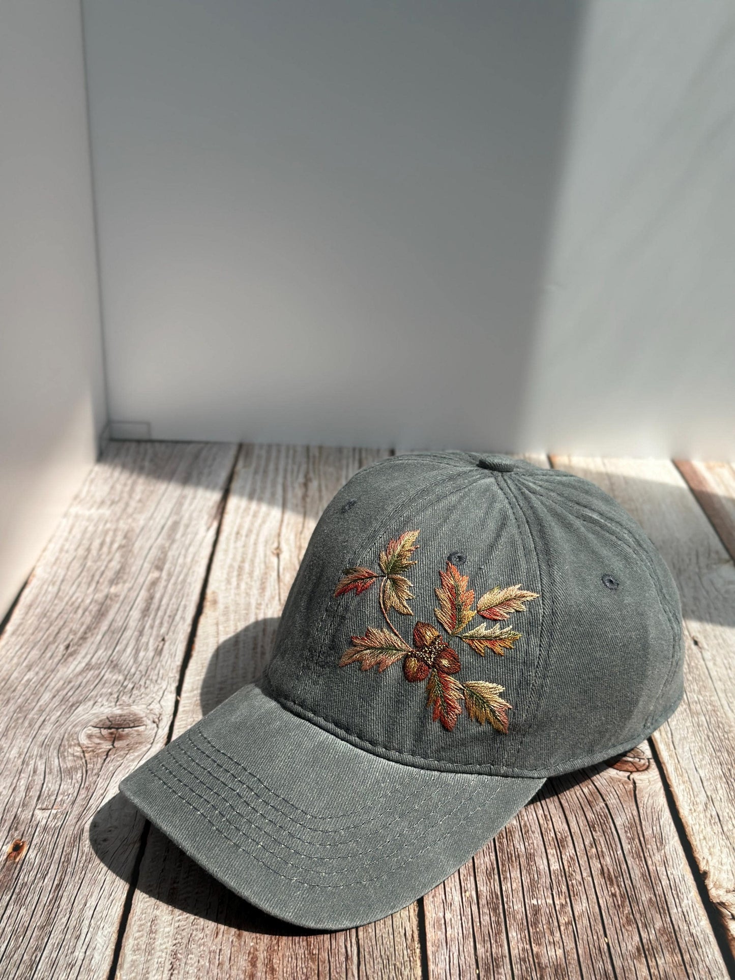 Acorn Leaf Embroidered Hat