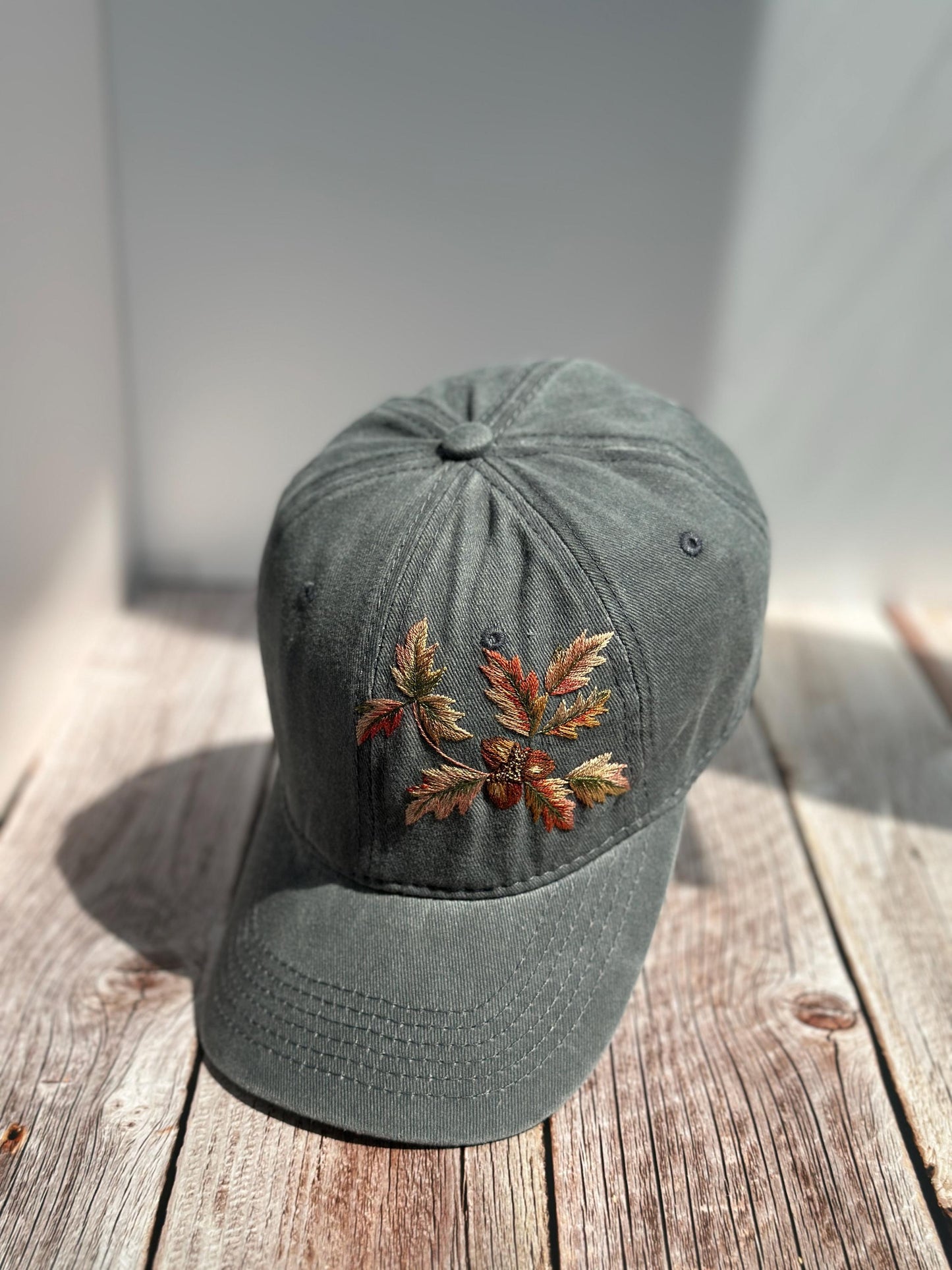 Acorn Leaf Embroidered Hat