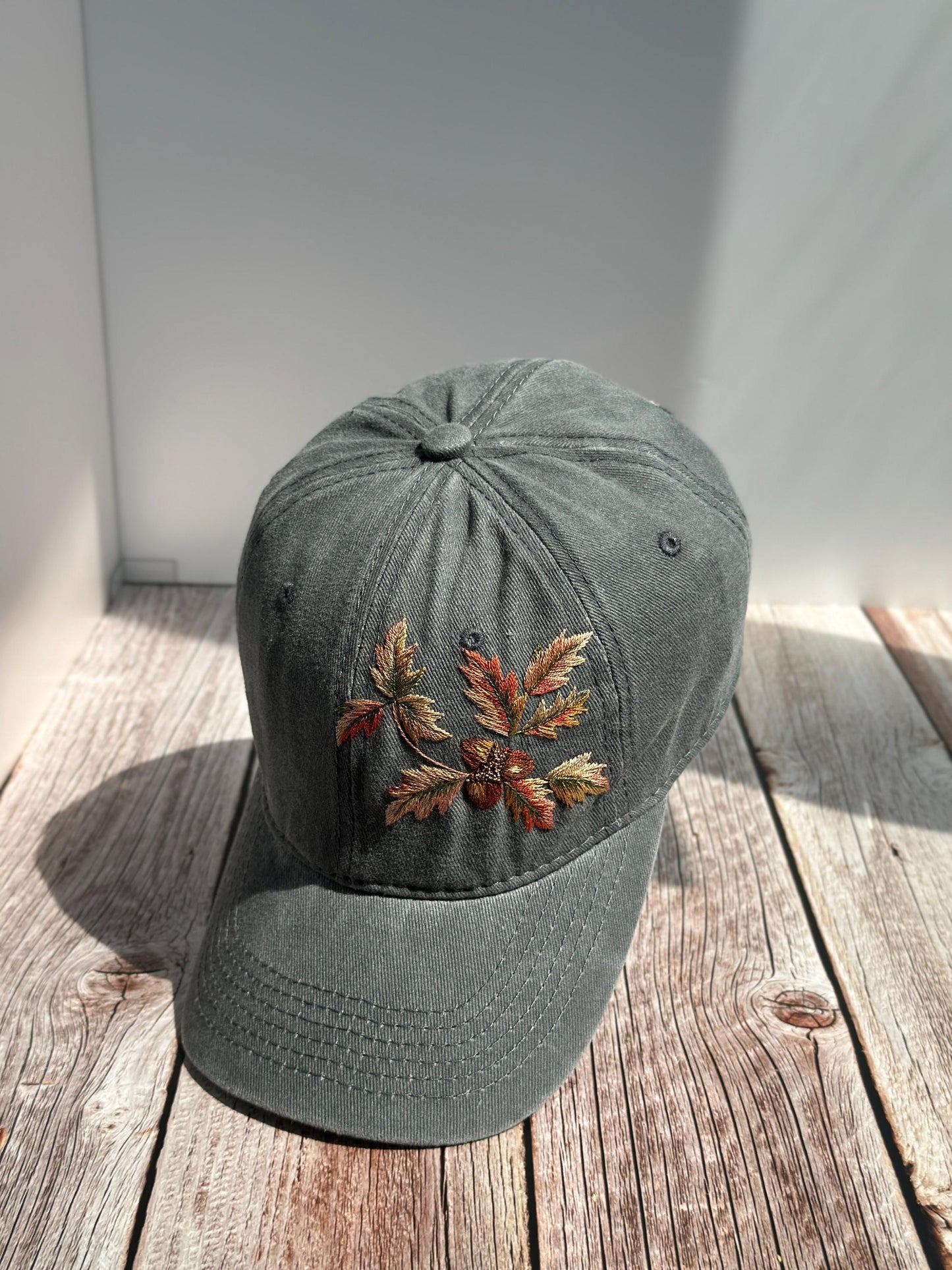 Acorn Leaf Embroidered Hat