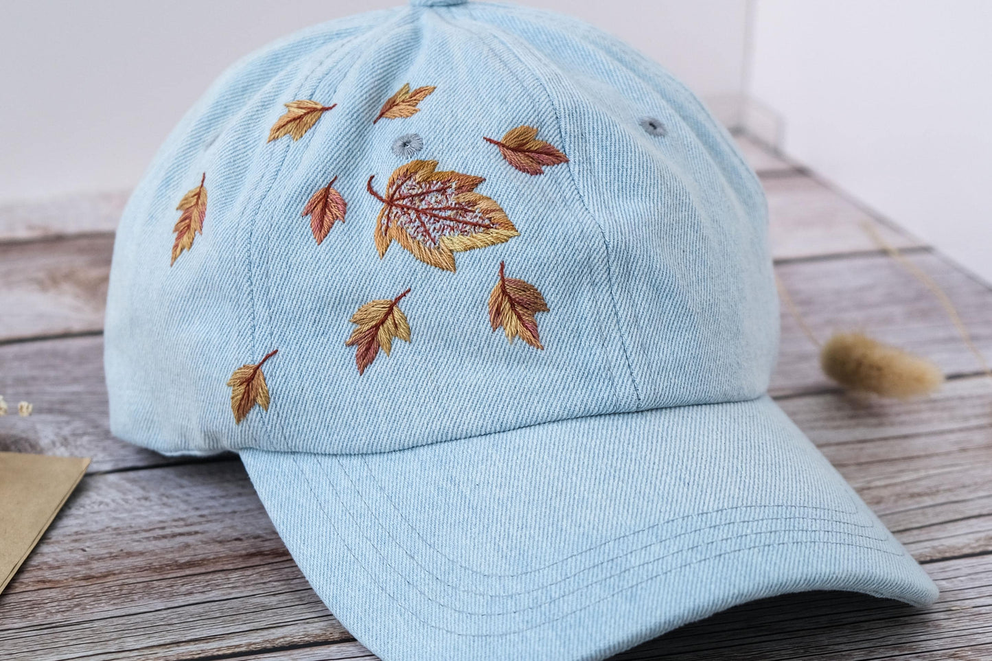 Autumn Leaves Embroidered Baseball Cap