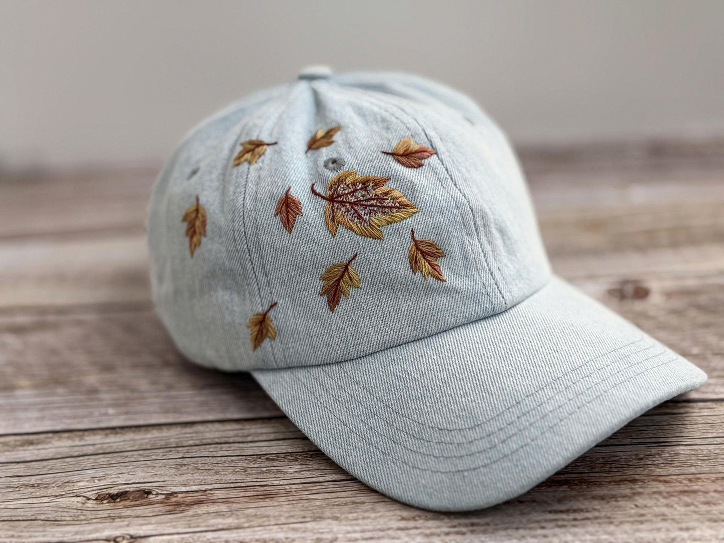 Autumn Leaves Embroidered Baseball Cap