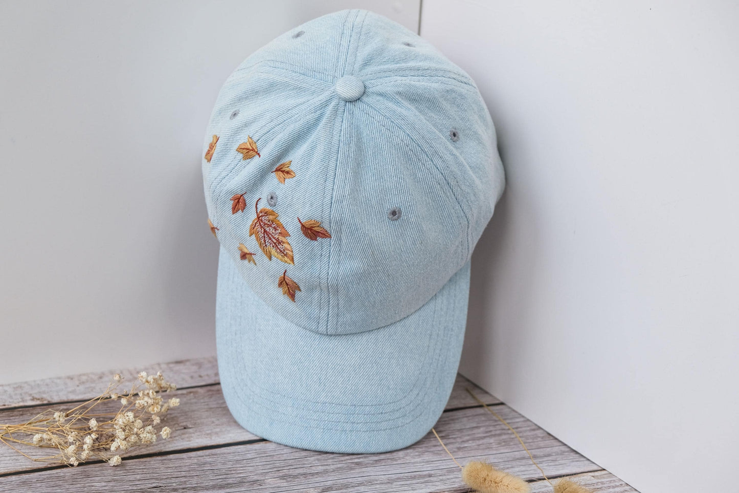 Autumn Leaves Embroidered Baseball Cap