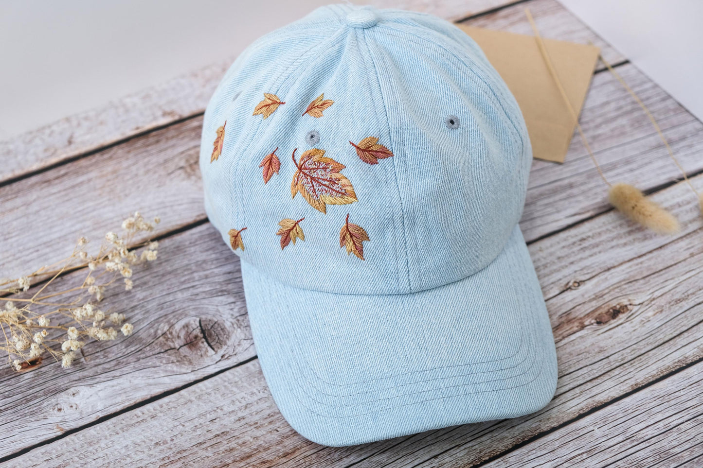 Autumn Leaves Embroidered Baseball Cap