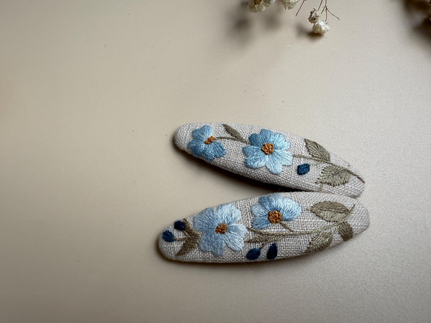 Flower Embroidery Hair Bow