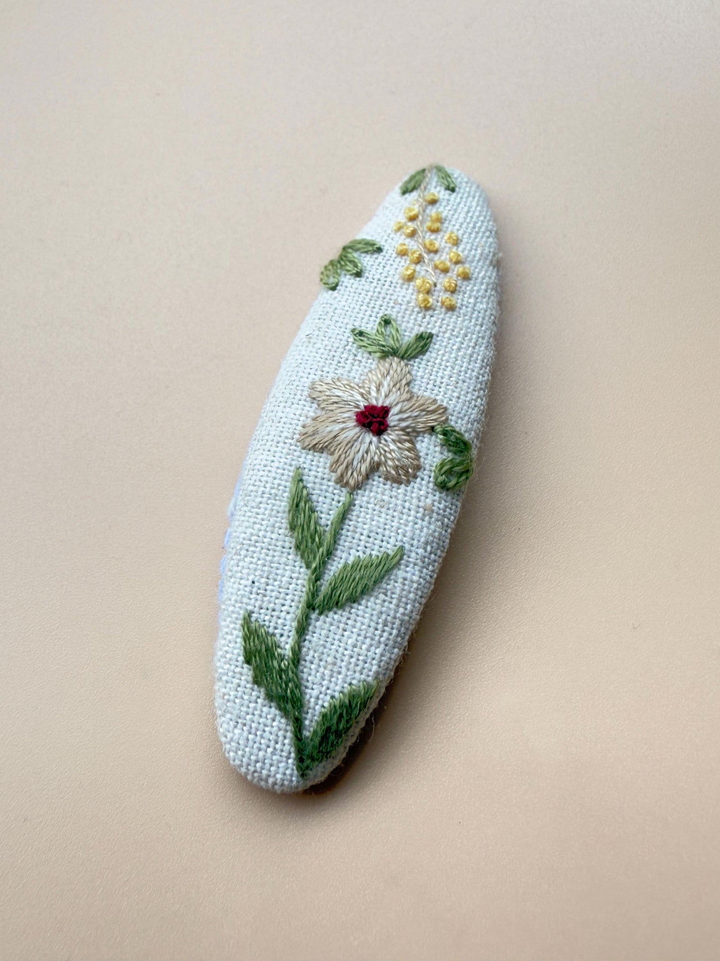 Flower Linen Hair Clips