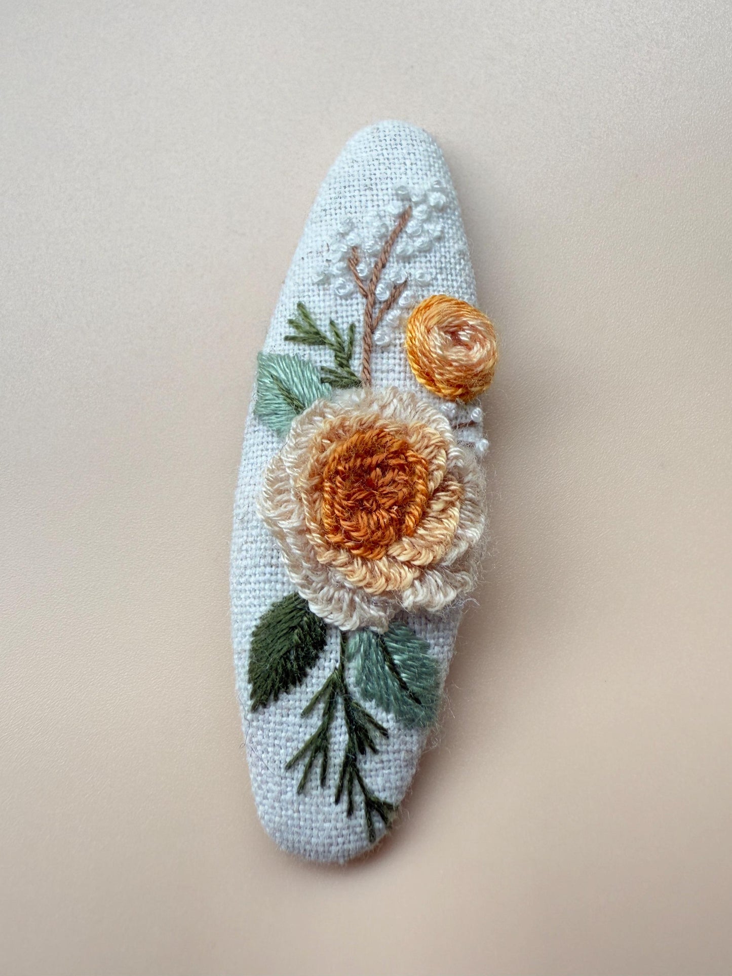 Flower Linen Hair Clips
