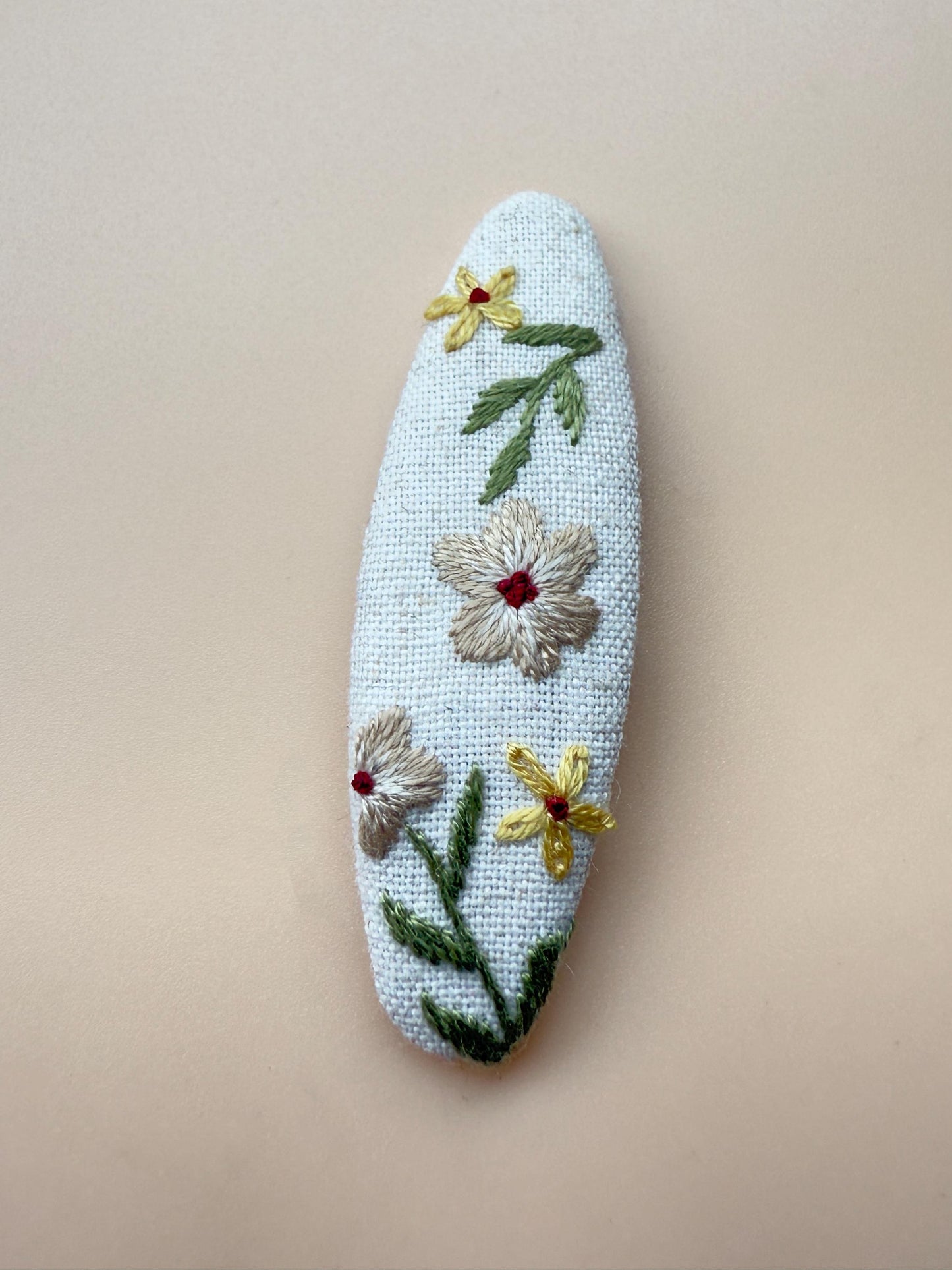 Flower Linen Hair Clips
