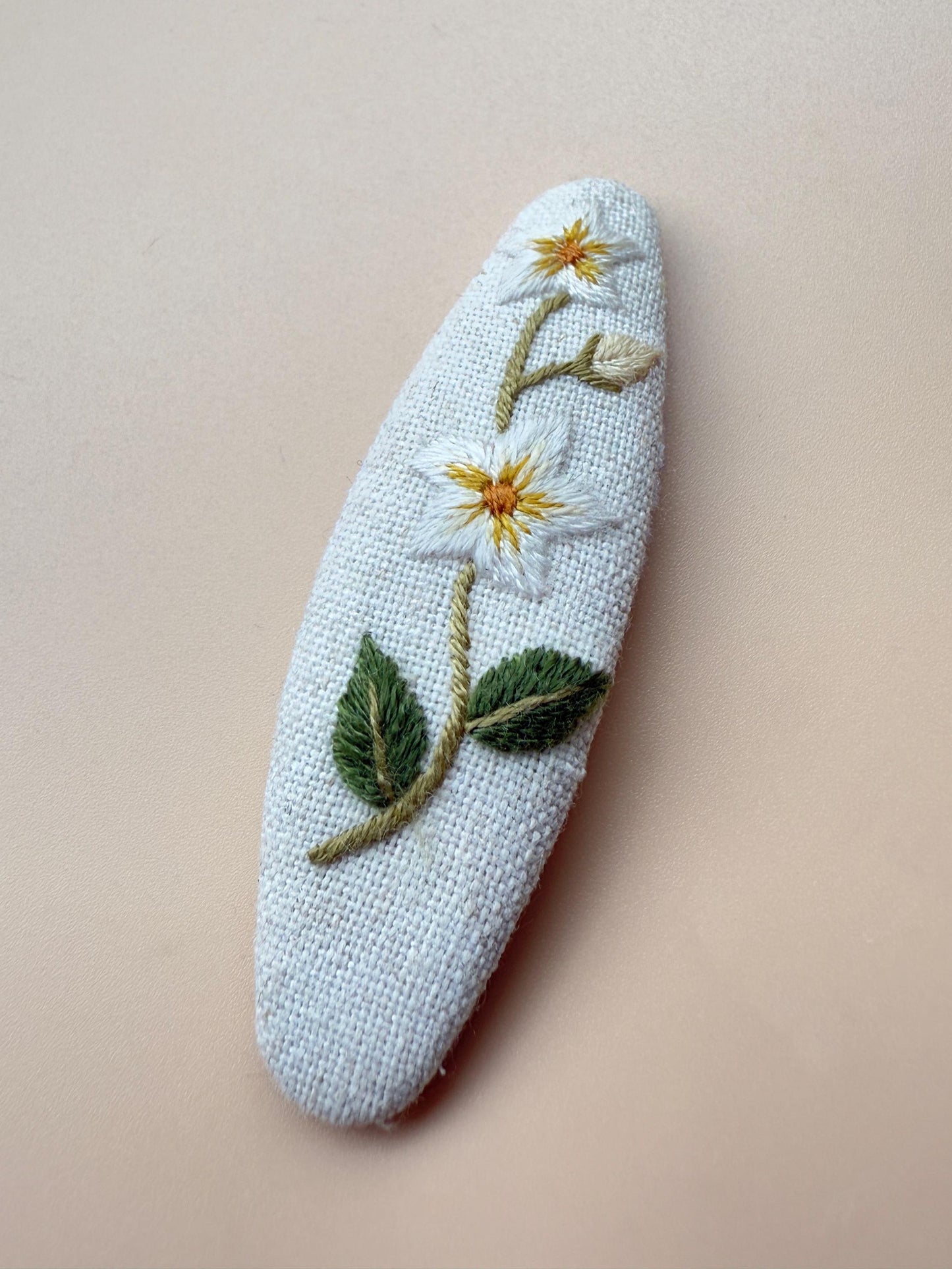 Flower Linen Hair Clips