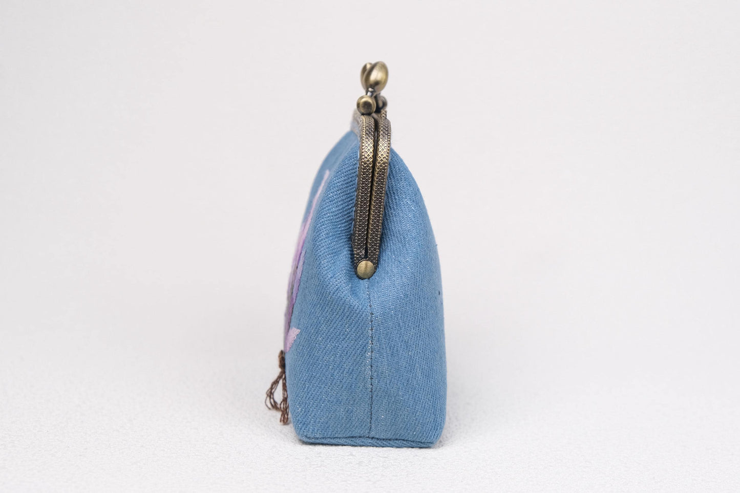 Hand Embroidered Lavender Coin Purse