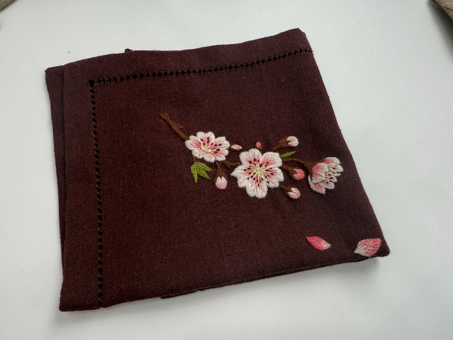 Hand Embroidered Mirror and Cloth Set