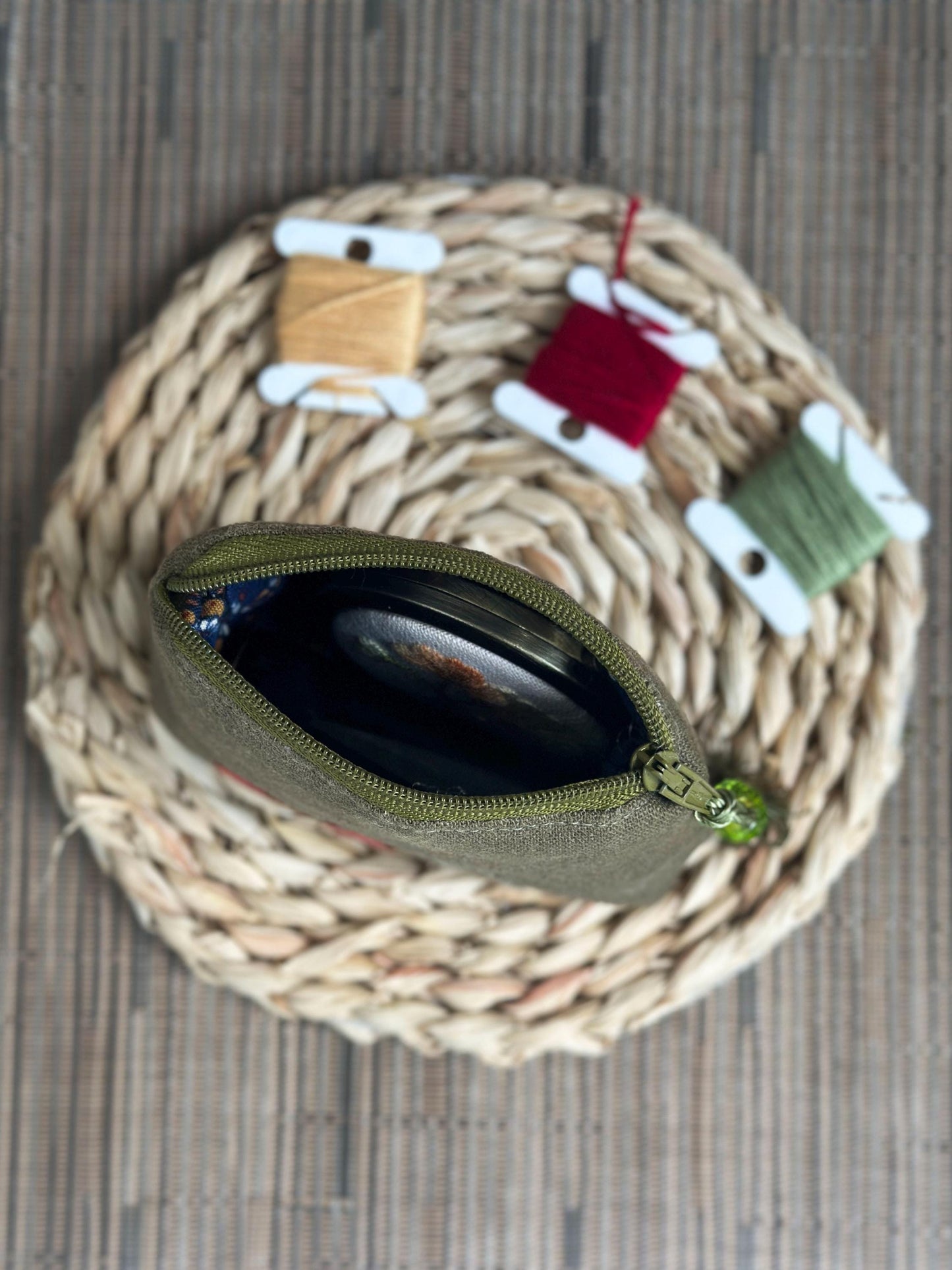 Mini Embroidered Cosmetic Bag