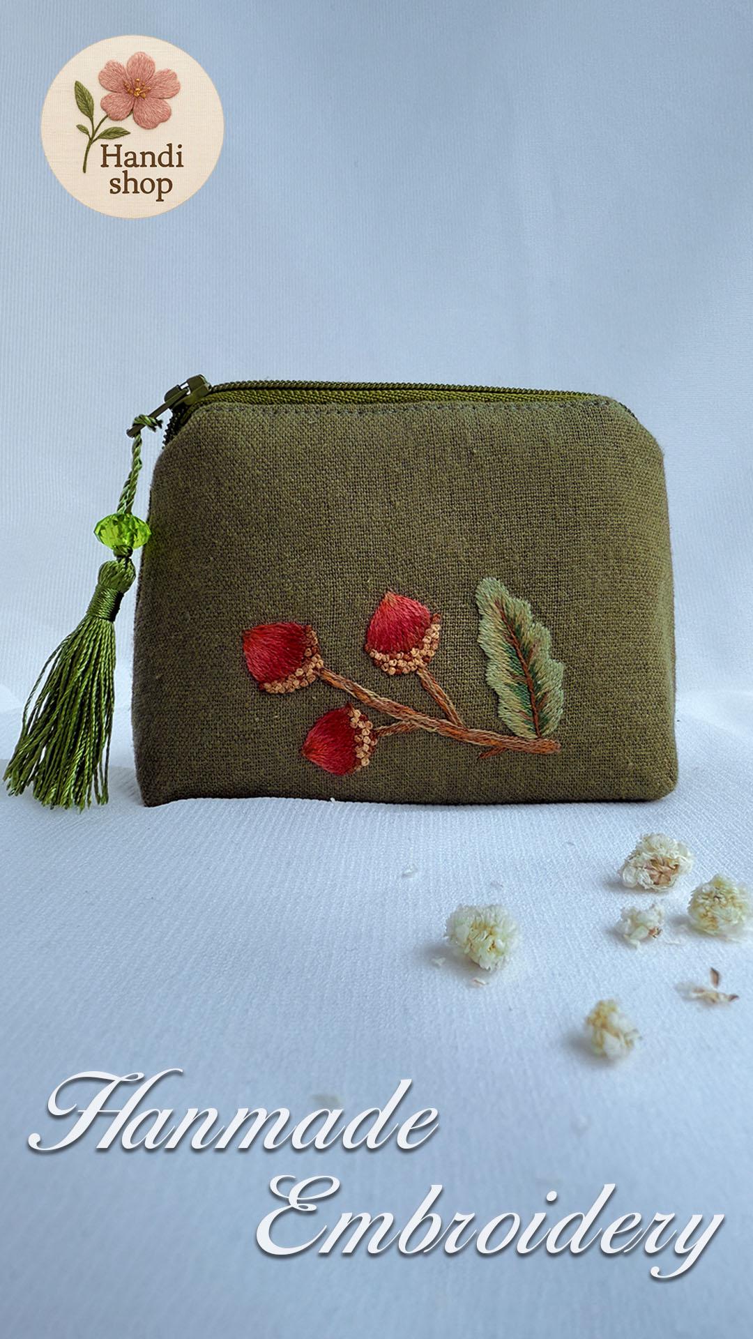 Mini Embroidered Cosmetic Bag
