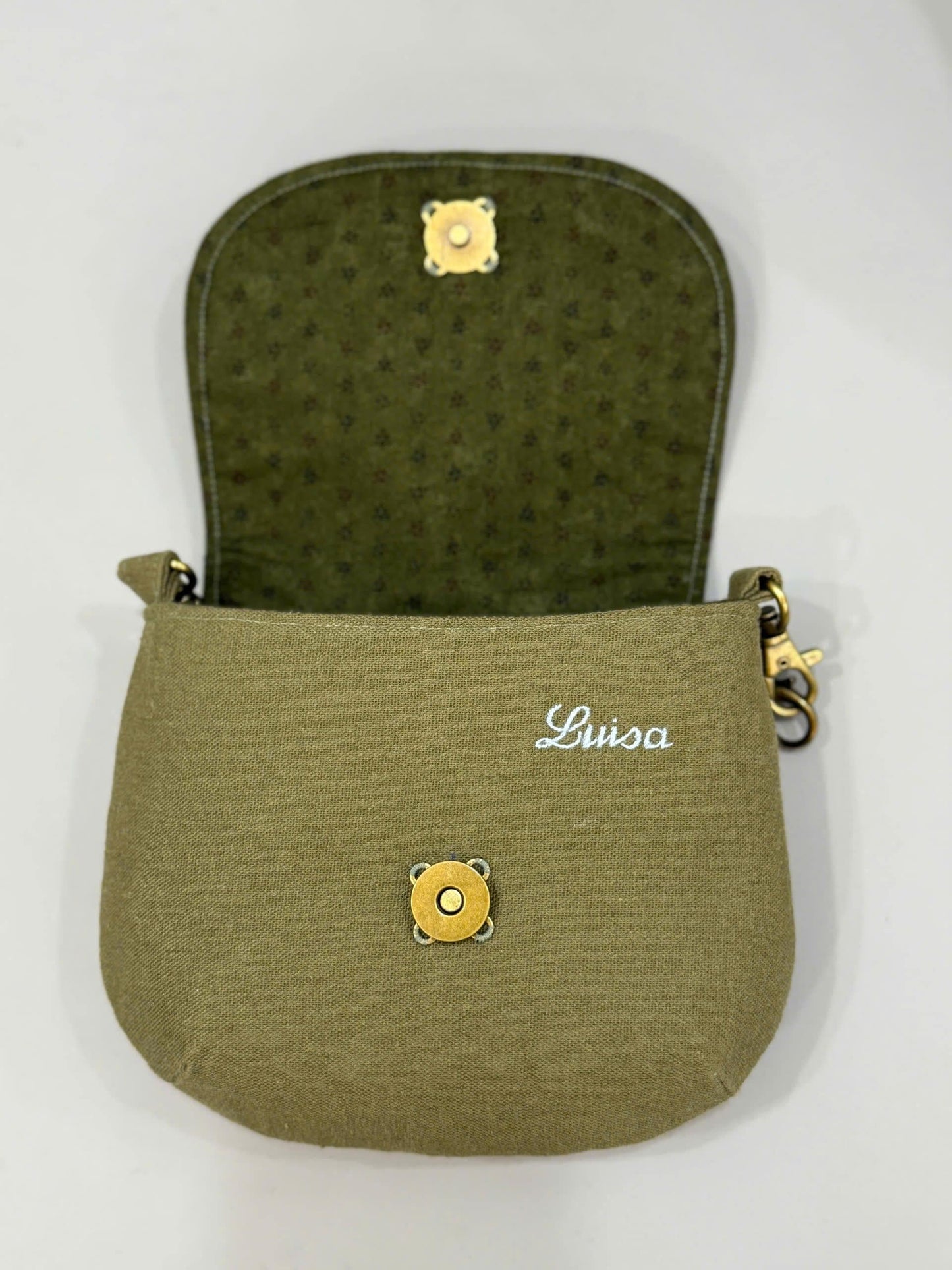 Oval Flap Embroidered Bag