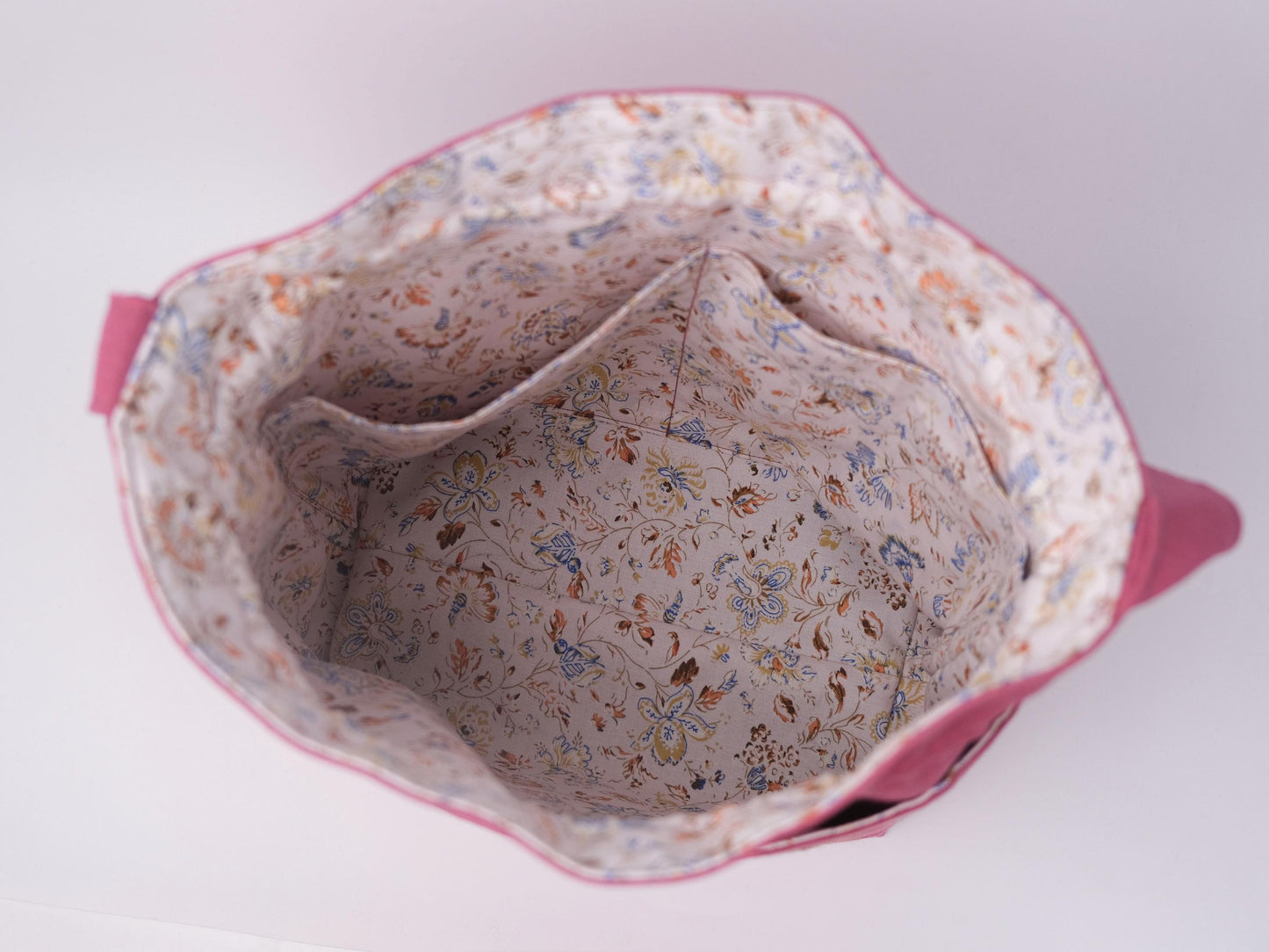 Pink Embroidered Linen Tote Bag for Girls