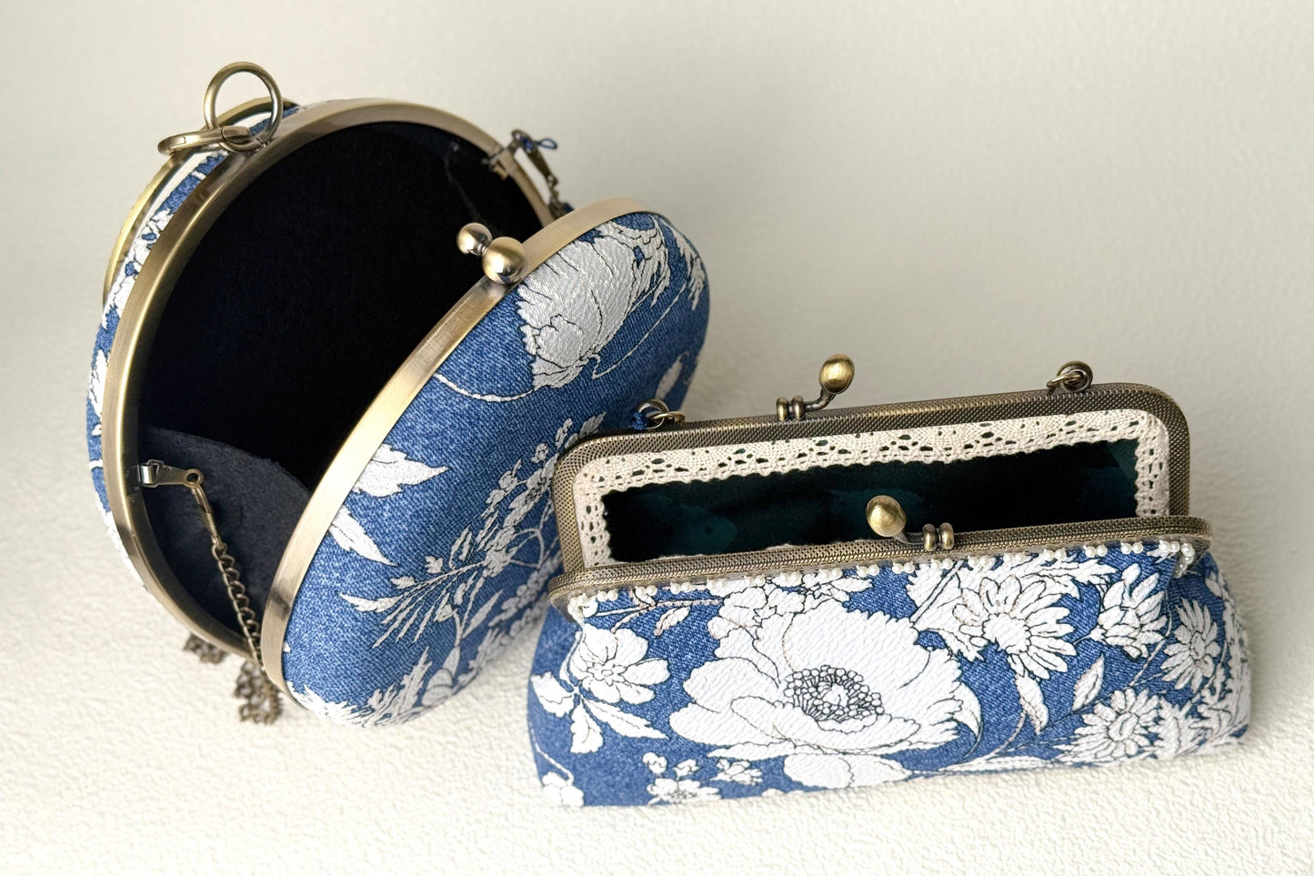 Floral Round Purse & Vintage Frame Bag