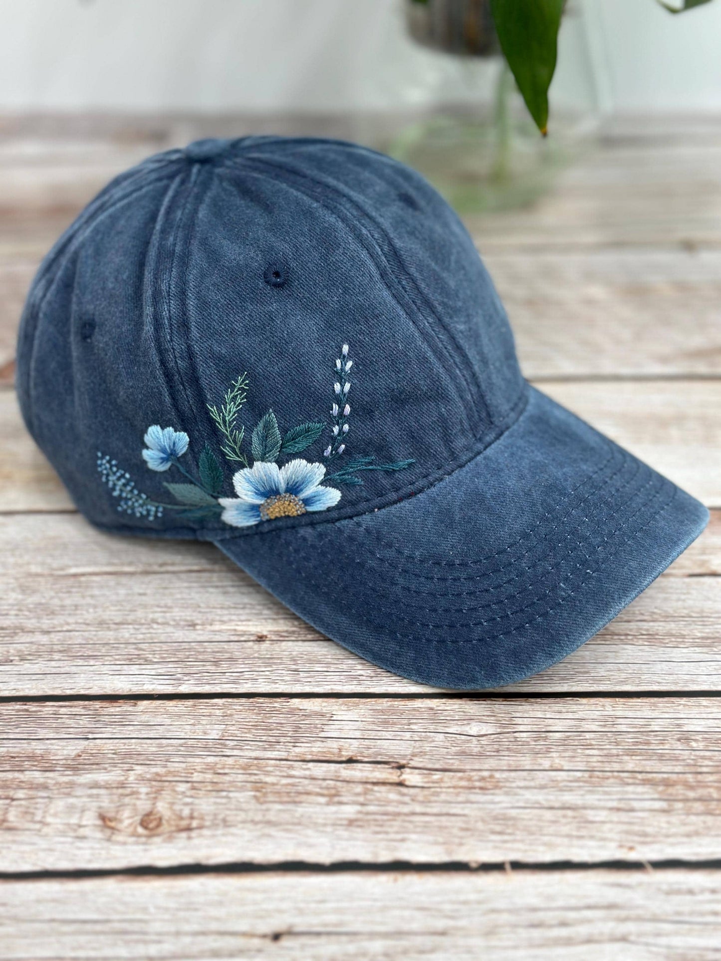 Vintage Style Embroidered Floral Baseball Cap
