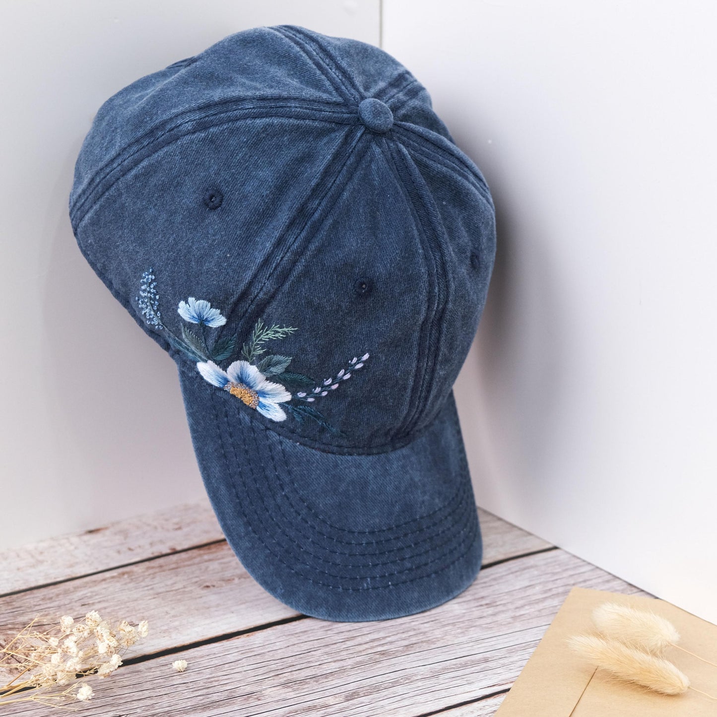 Vintage Style Embroidered Floral Baseball Cap