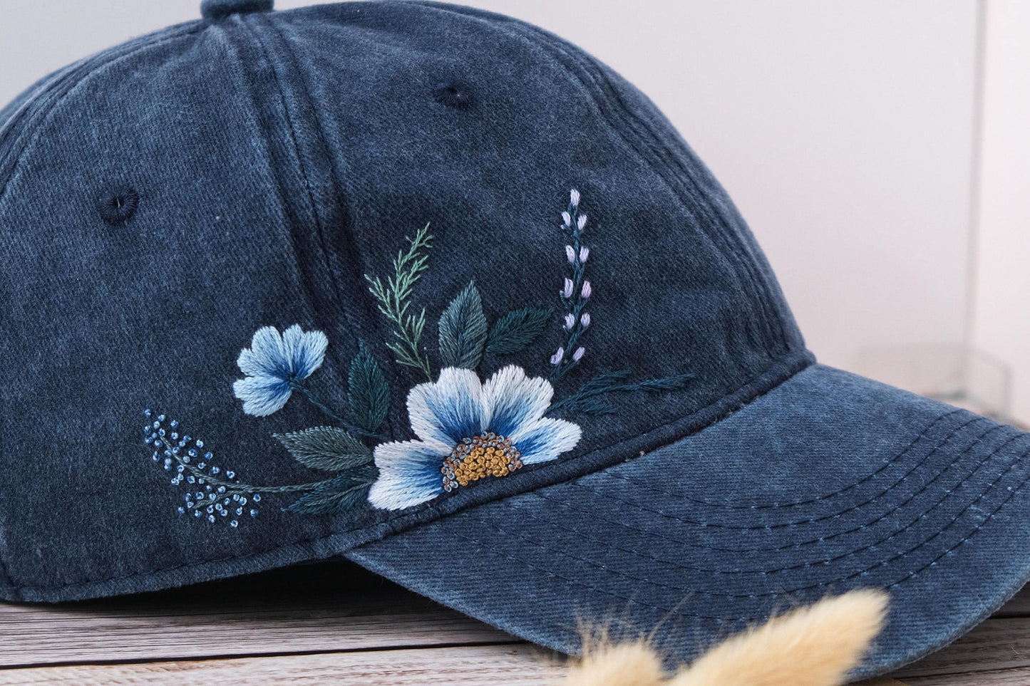Vintage Style Embroidered Floral Baseball Cap