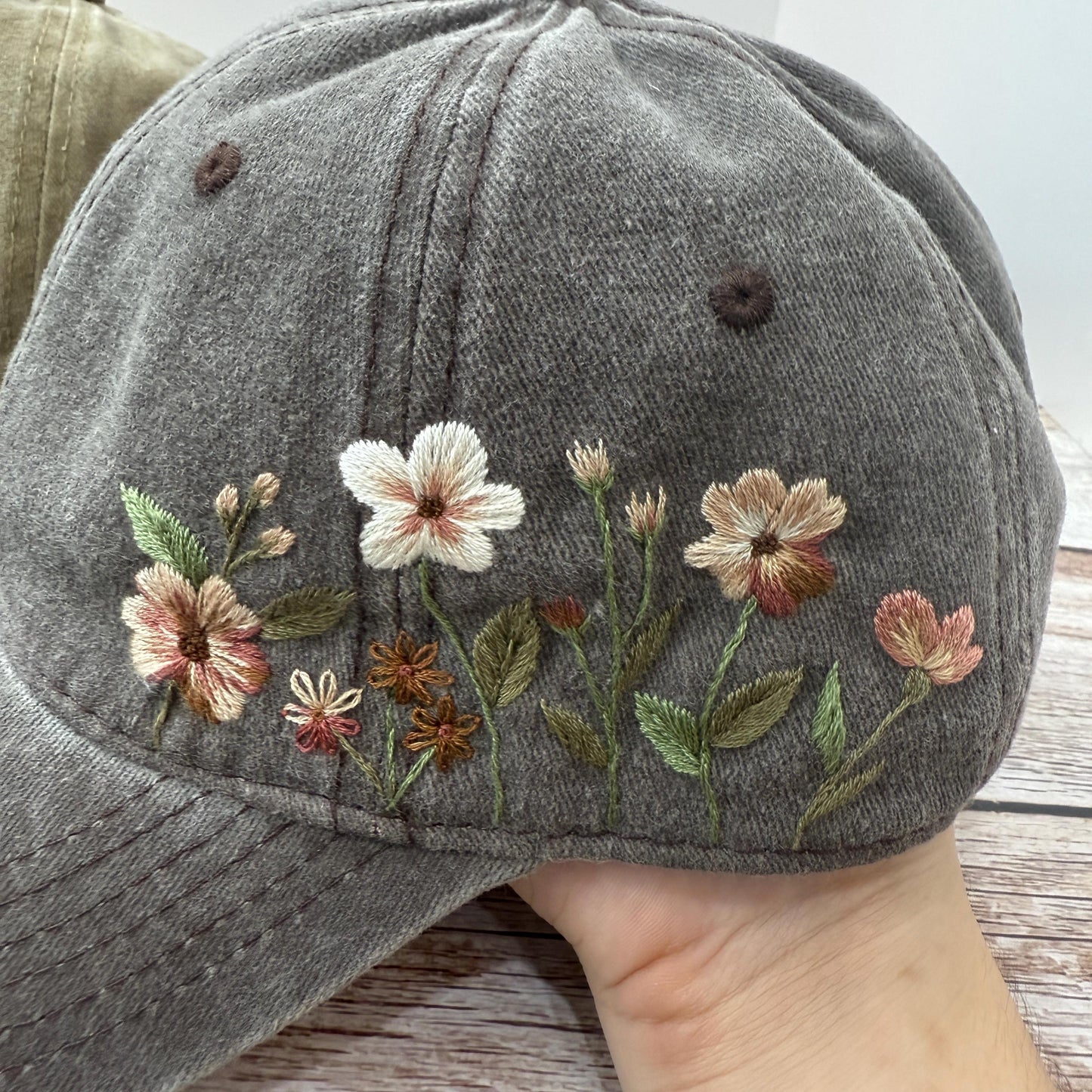 Vintage Style Embroidered Floral Baseball Cap