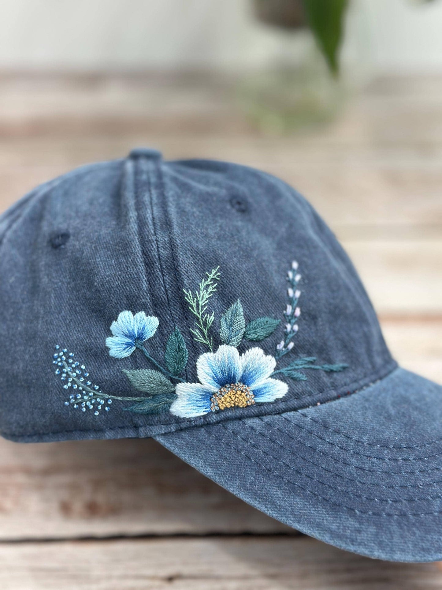 Vintage Style Embroidered Floral Baseball Cap