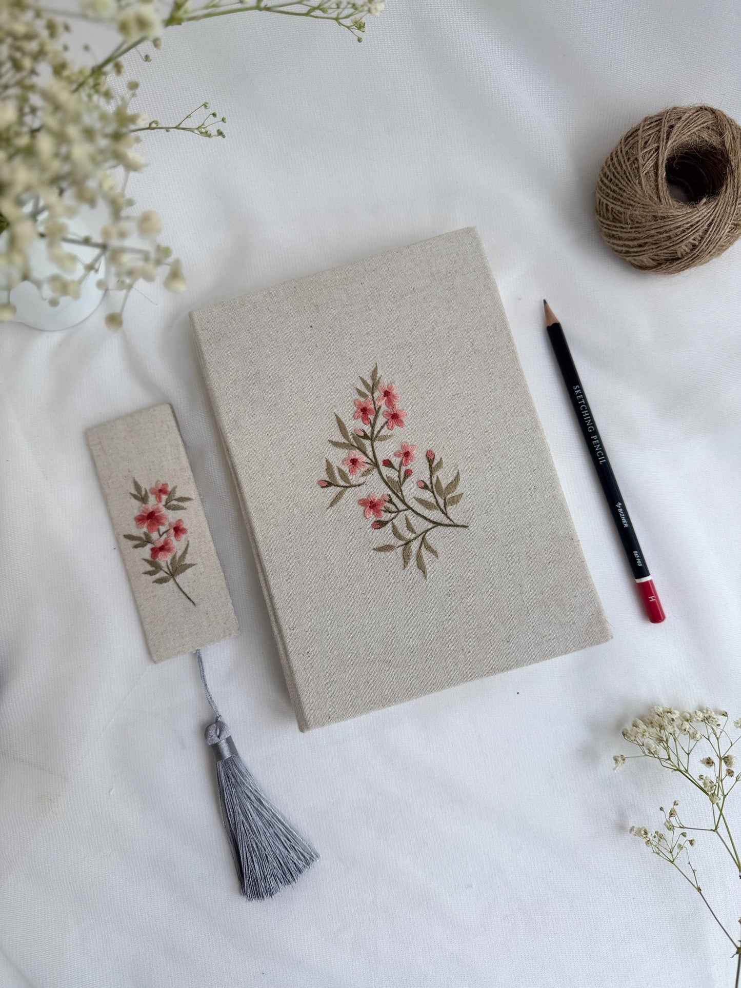 Hand Embroidered Fabric Notebook