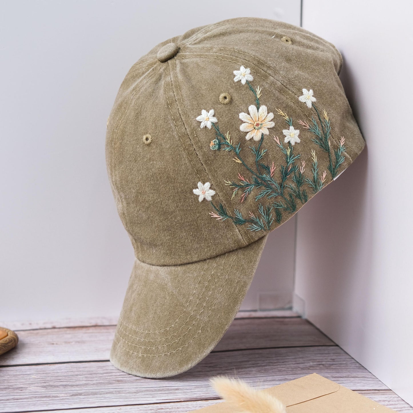 Wild Daisy Embroidered Baseball Cap