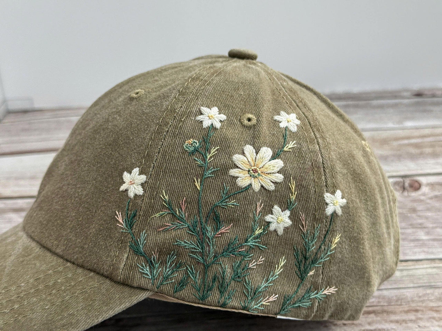 Wild Daisy Embroidered Baseball Cap