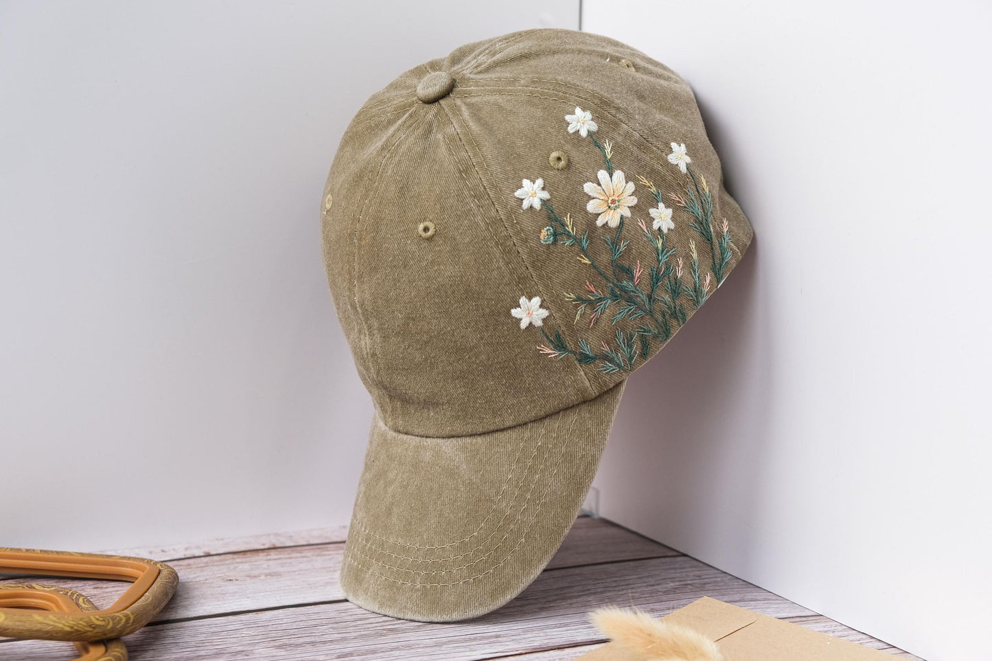 Wild Daisy Embroidered Baseball Cap