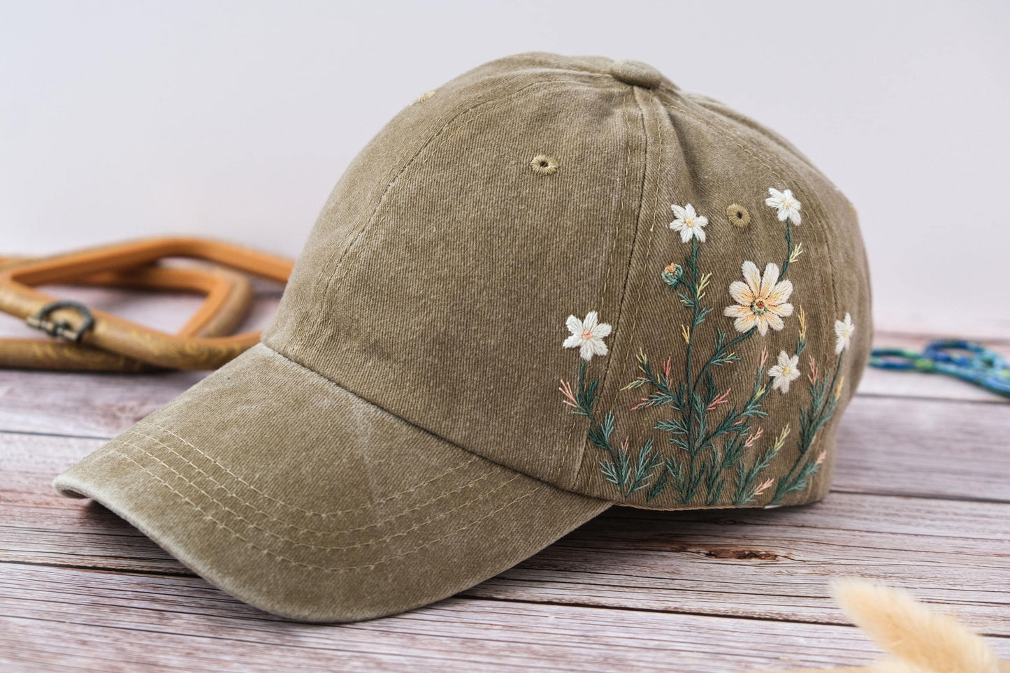 Wild Daisy Embroidered Baseball Cap