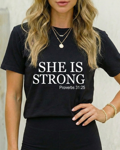 SHE IS STRONG GYM SHIRT