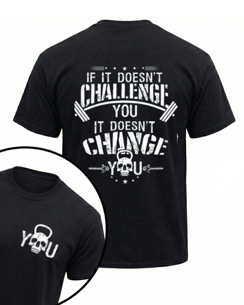 IF IT DOESN'T CHALLENGE YOU GYM SHIRT