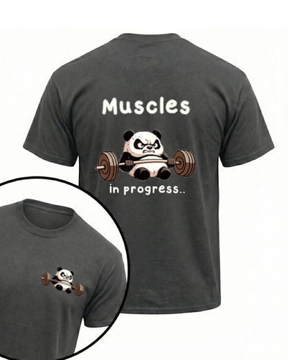 MUSCLES IN PROGRESS PANDA GYM SHIRT