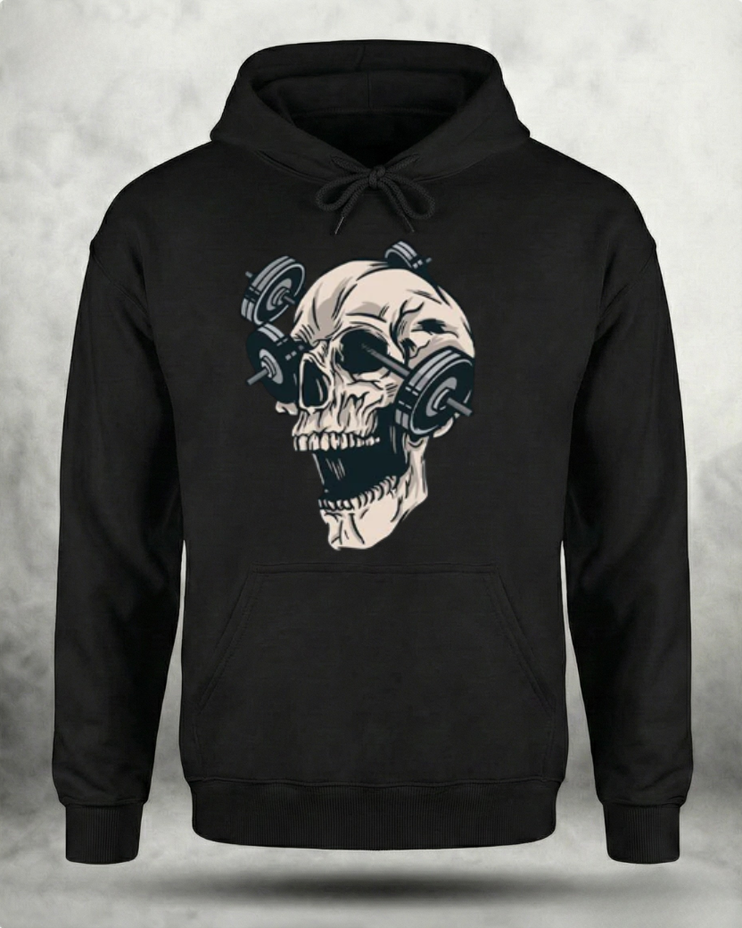 BARBELL SKULL GYM HOODIE
