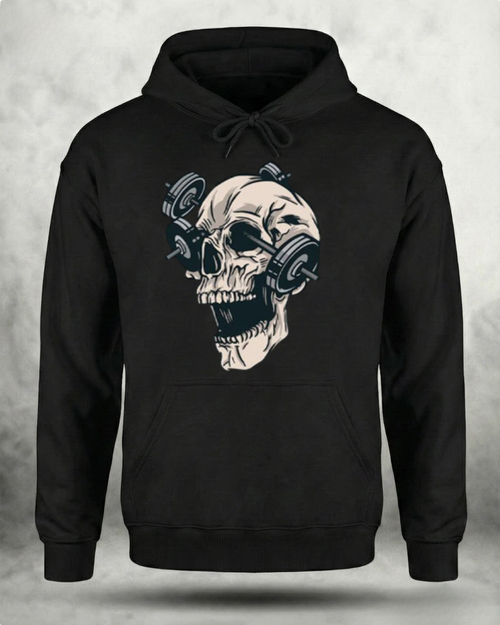 BARBELL SKULL GYM HOODIE