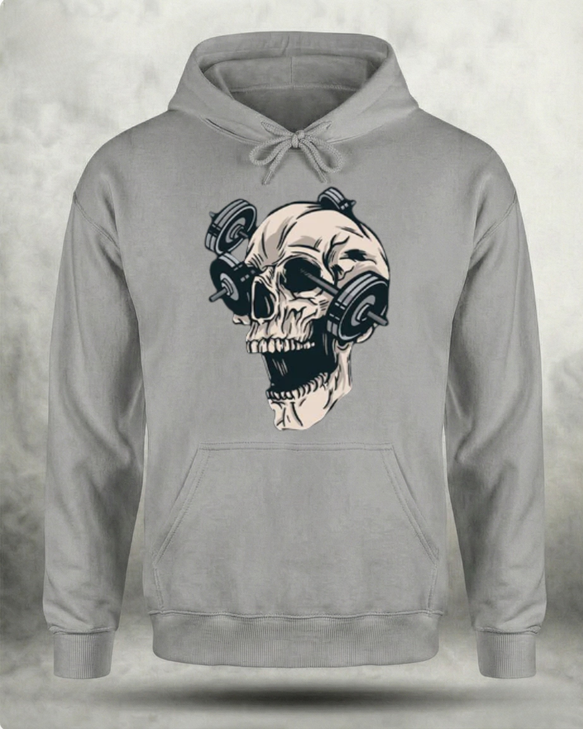 BARBELL SKULL GYM HOODIE