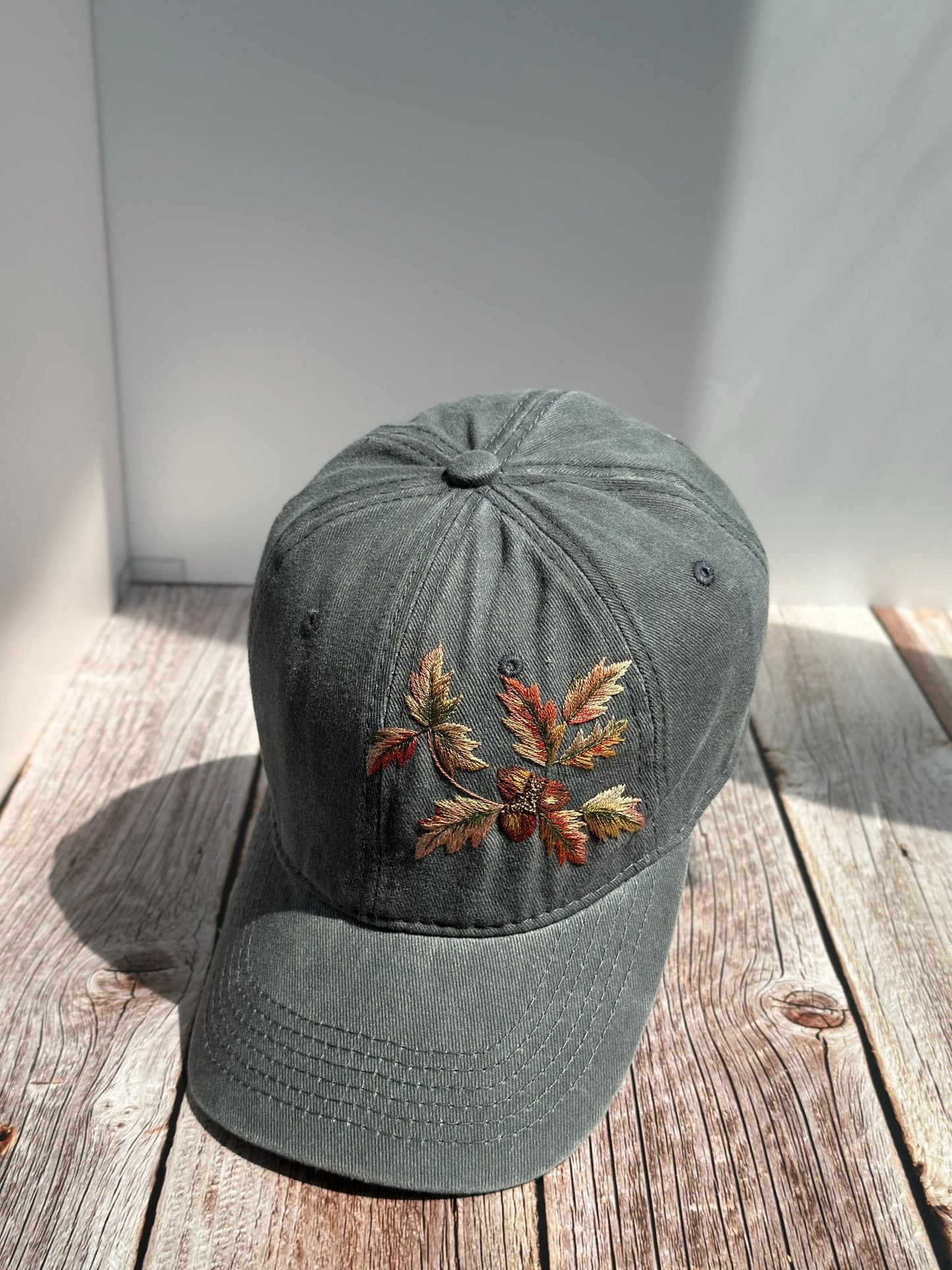 Acorn Leaf Embroidered Hat