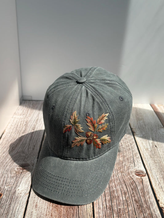 Acorn Leaf Embroidered Hat