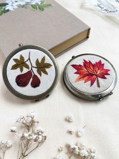 Autumn Leaf Embroidered Mirror