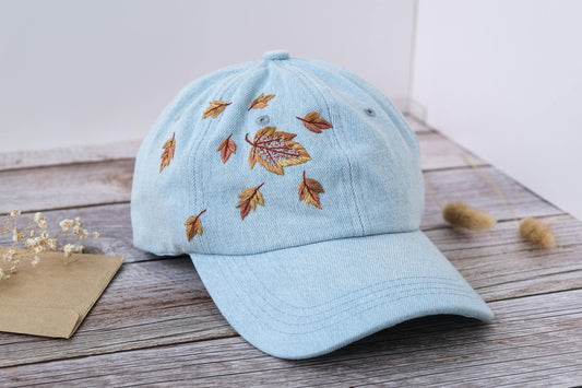Autumn Leaves Embroidered Baseball Cap