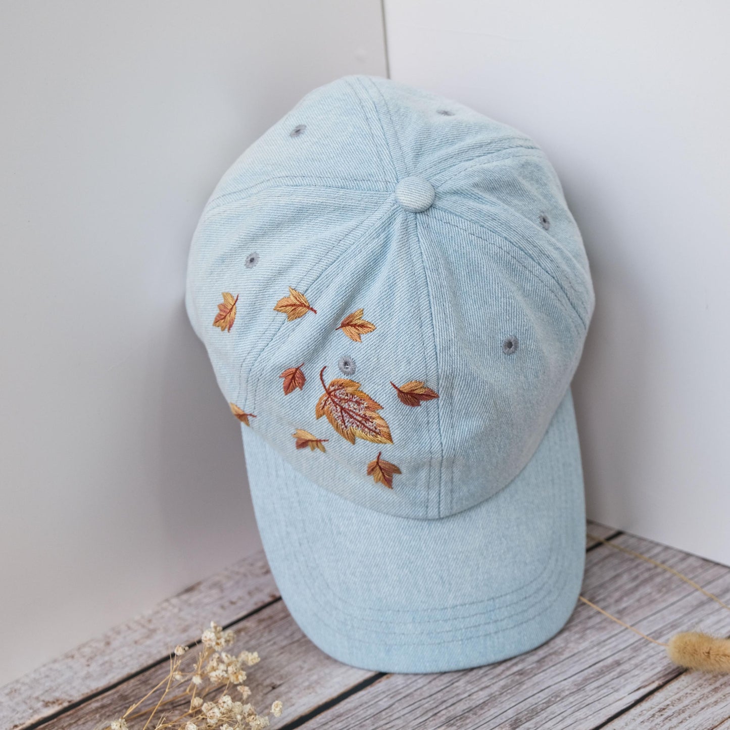 Autumn Leaves Embroidered Baseball Cap