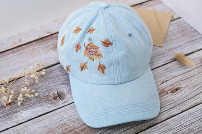 Autumn Leaves Embroidered Baseball Cap