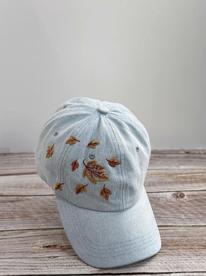 Autumn Leaves Embroidered Baseball Cap