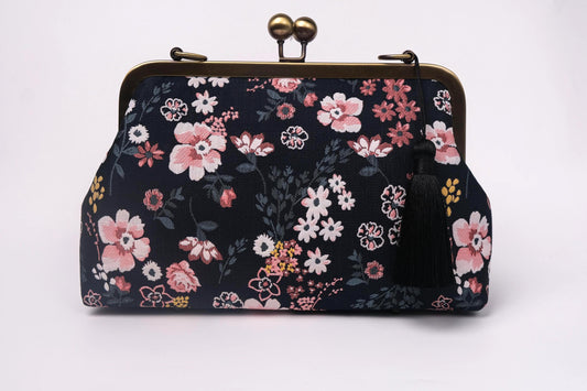 Elegant Brocade Kiss Lock Bag