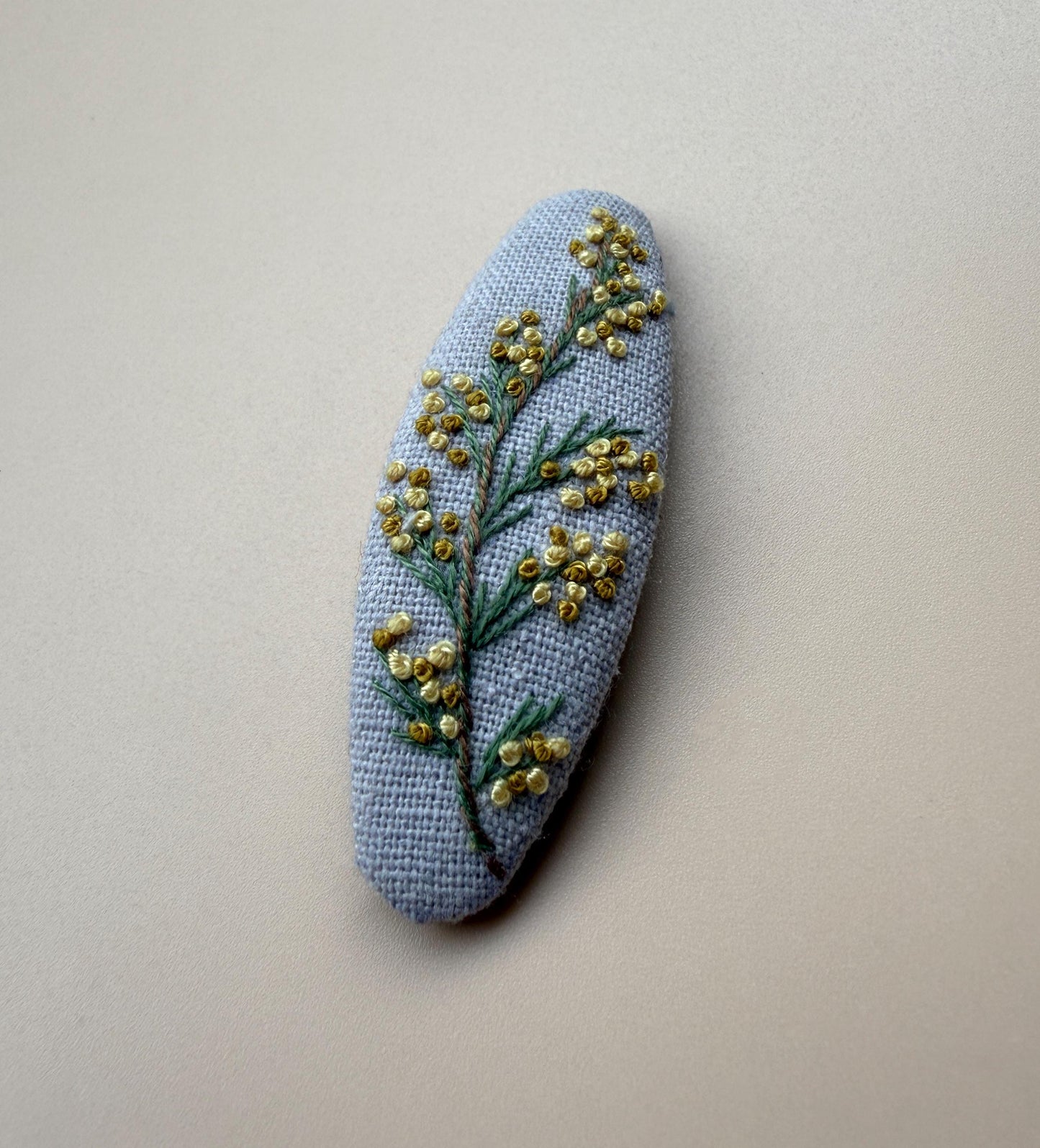 Flower Linen Hair Clips Handmade