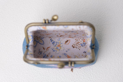 Hand Embroidered Lavender Coin Purse