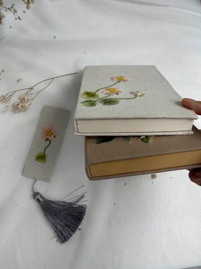Hand-Embroidered Laurel Flower Notebook
