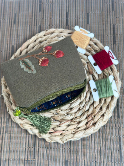 Mini Embroidered Cosmetic Bag