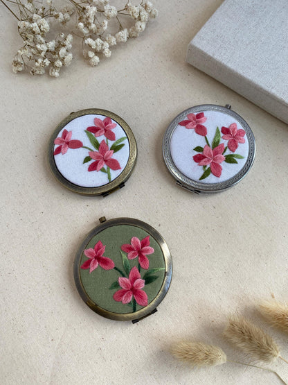 Personalized Embroidered Compact Mirror Gift For Bridesmaids